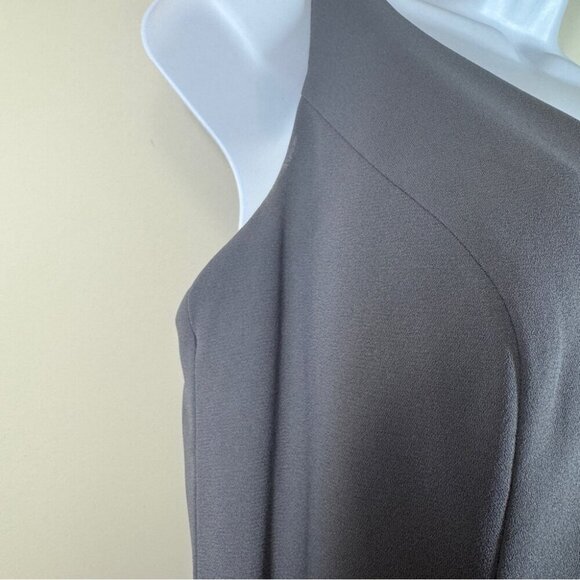 White by Vera Wang V-neck Open Back Bridal Long Gray Gown Size 12 - Picture 8 of 16